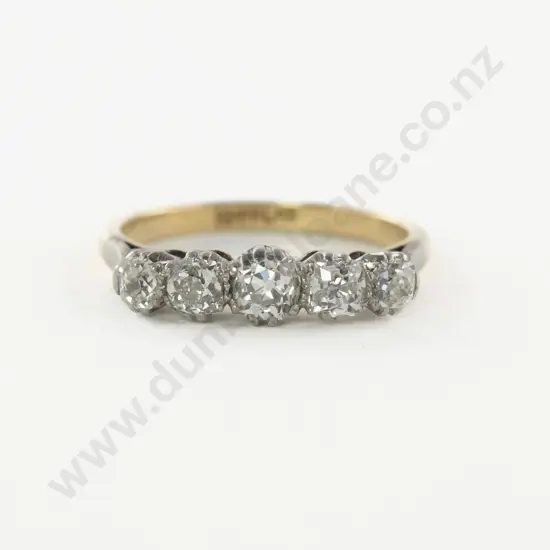 18ct and Platinum Five Stone Diamond Bridge Ring