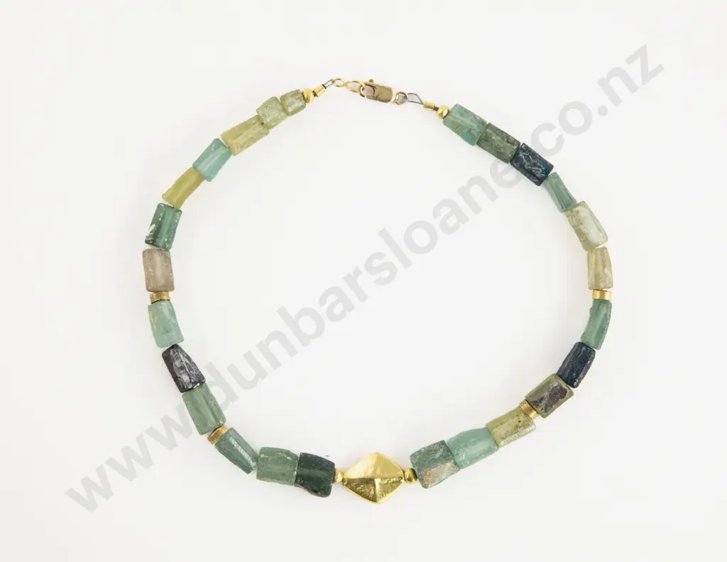 NZ Jeweller Alison Blain Roman Glass Bead Necklace Image 1++