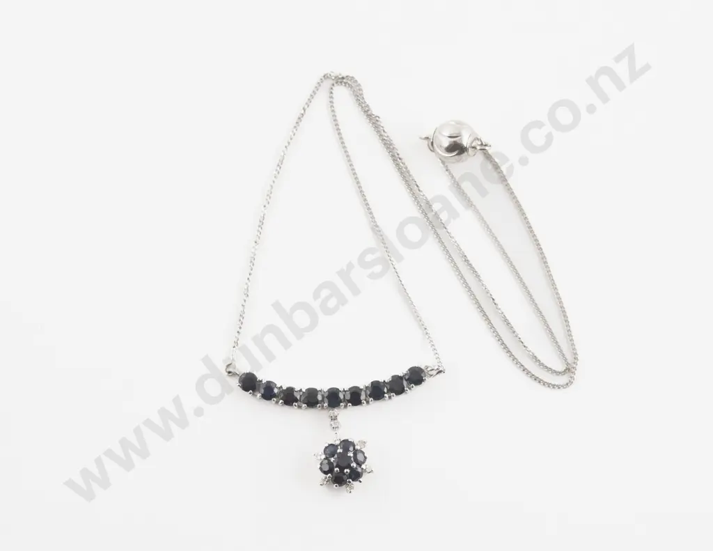 14ct 24Stone Sapphire and Diamond Necklace Image 1++