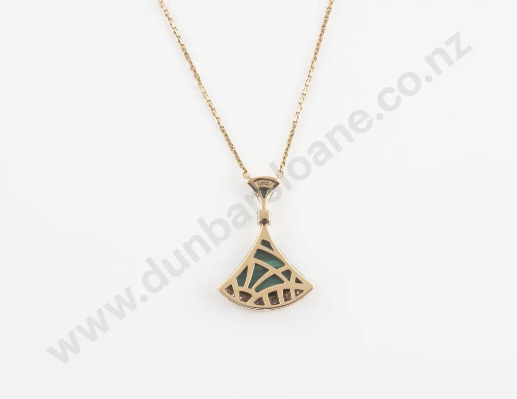 Bvlgari 'Bulgari Divas Dream' 18ct Rose Gold Malachite and Diamond Pendant Image 1++