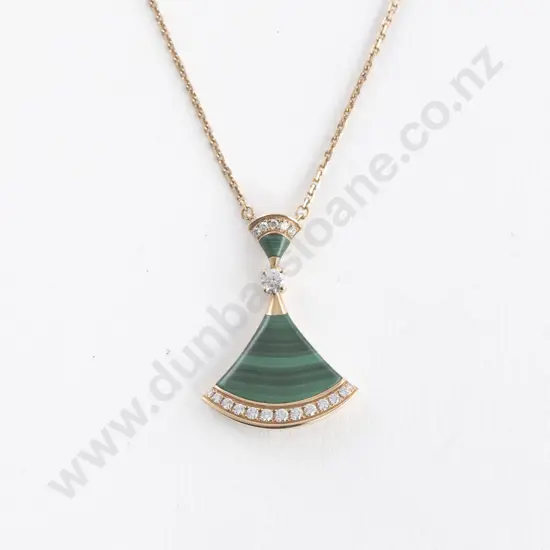 Bvlgari 'Bulgari Divas Dream' 18ct Rose Gold Malachite and Diamond Pendant