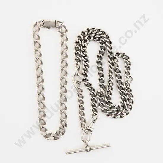 S/S Curb Link Albert Neck Chain