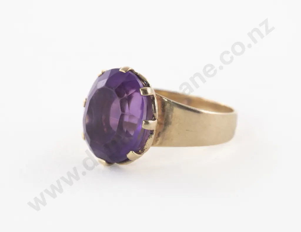 9ct Single Amethyst Ring Image 1++