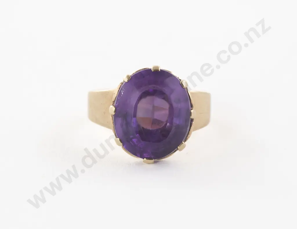 9ct Single Amethyst Ring Image 1++