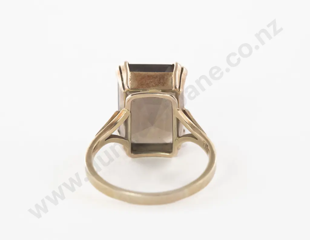 9ct Single Smoky Quartz Dress ring Image 1++