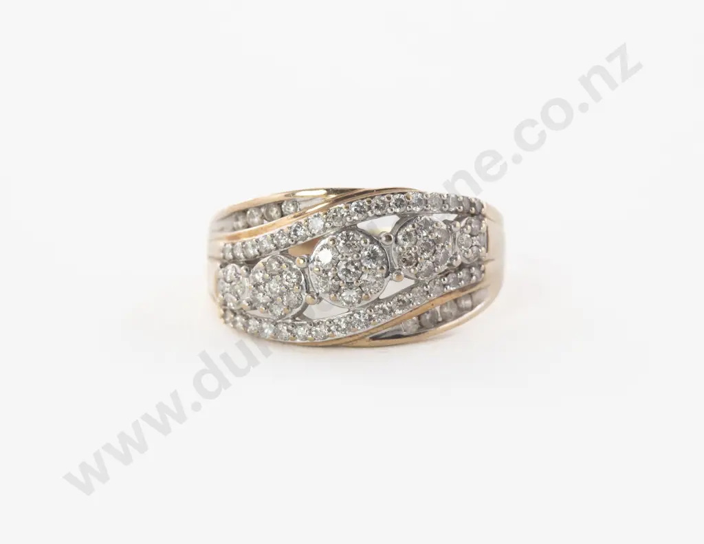 10ct 69Stone Diamond Cluster Ring Image 1++