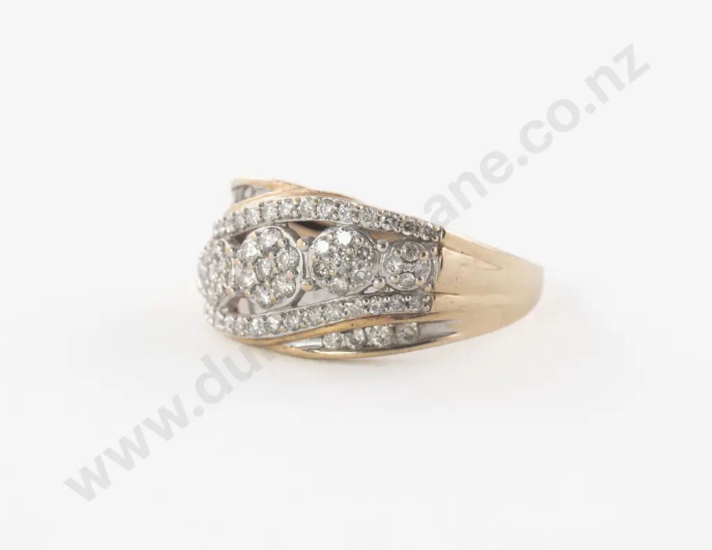 10ct 69Stone Diamond Cluster Ring Image 1++