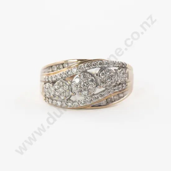 10ct 69Stone Diamond Cluster Ring