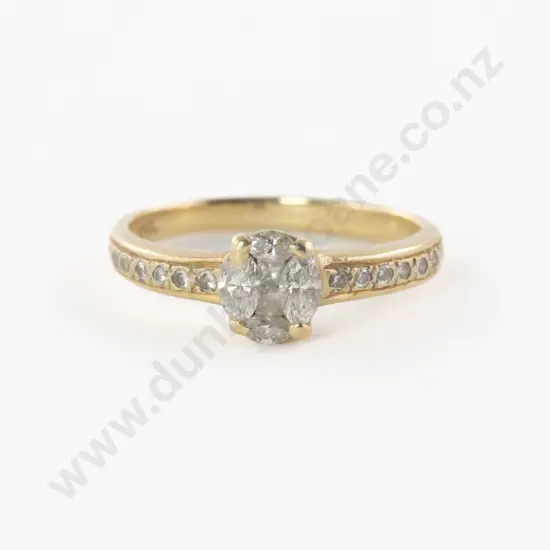 18ct 22Stone Diamond Cluster Ring