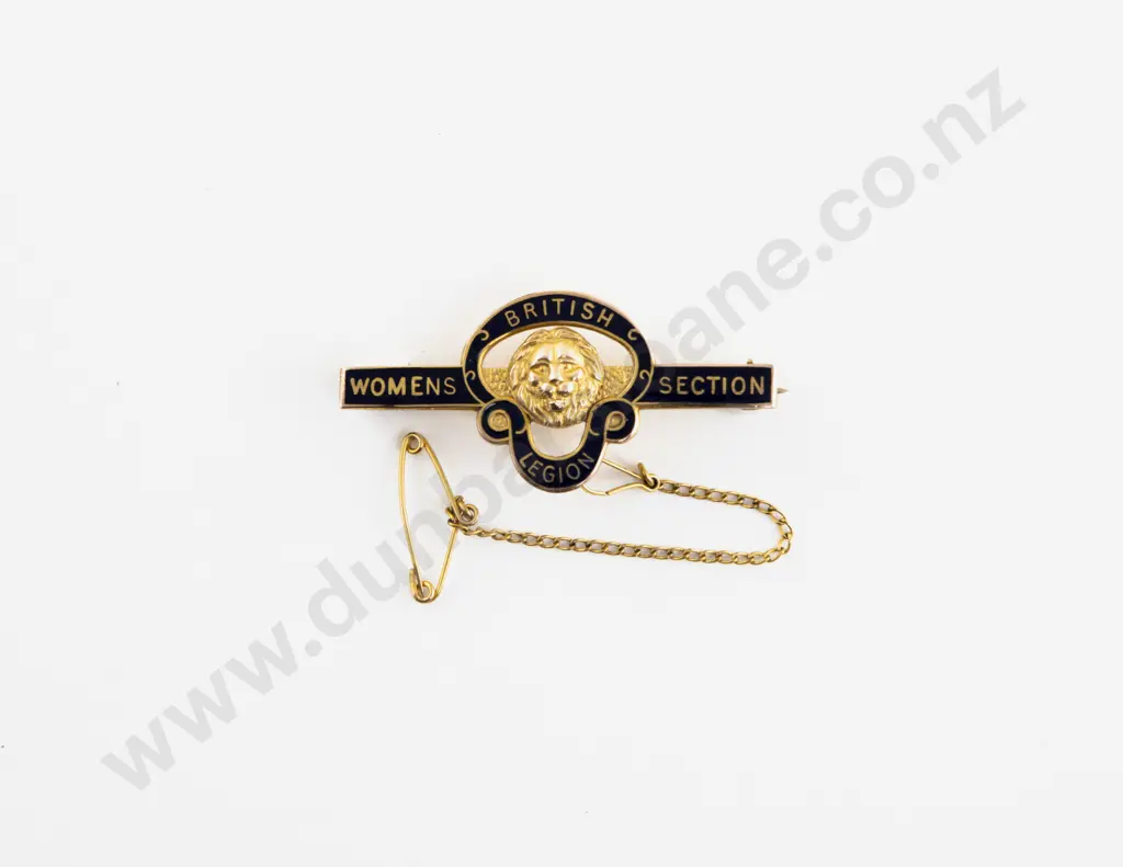 9ct and Enamel British Legion Womens Section Badge Image 1++