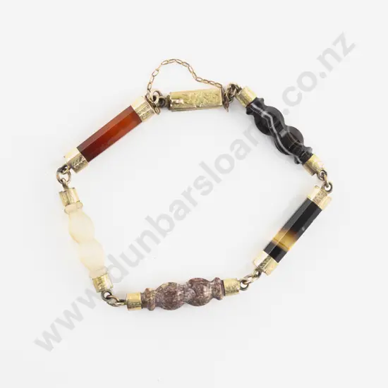 9ct Mounted Scottish Hardstone Bracelet