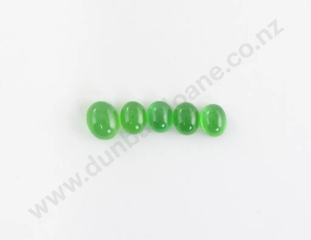 Five Loose Green Jade Stones Image 1++