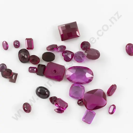 Quantity of Unmounted Synthetic Ruby Gem Stones