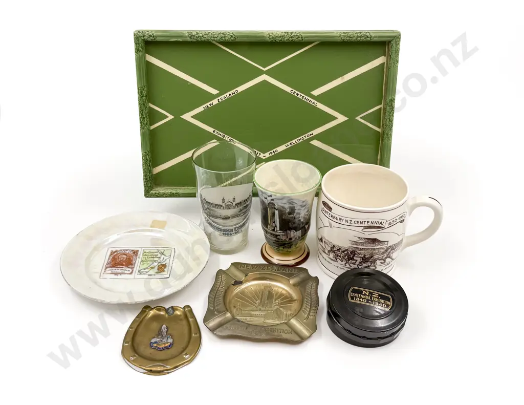 Assorted Centennial Exhibition Ware including Small Tray Assorted China & Ashtrays Image 1++