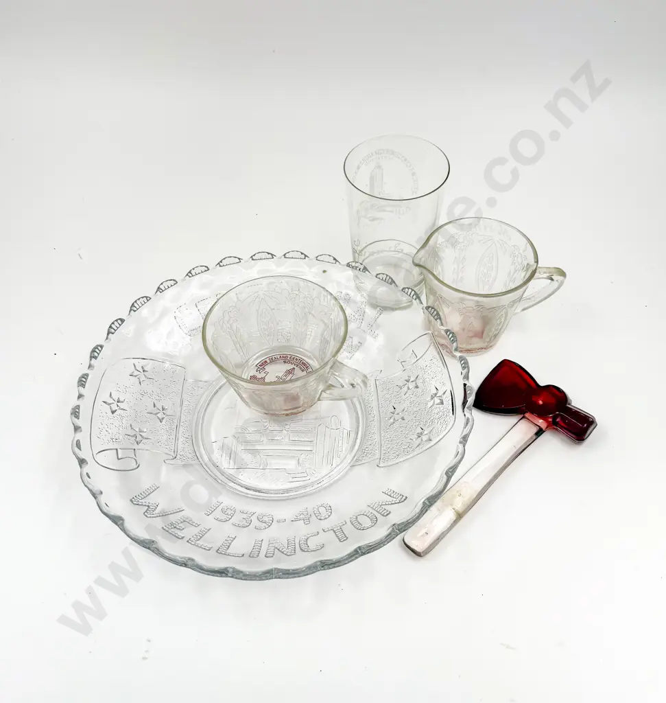 Five Assorted Glass Centennial Exhibition Items Image 1++