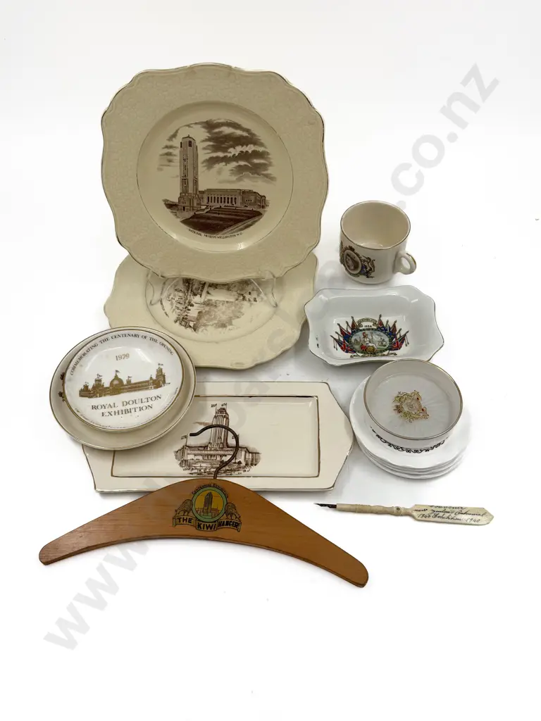 Quantity of Assorted NZ Centennial & Souvenir China incl Stanhope Dip Pen Image 1++
