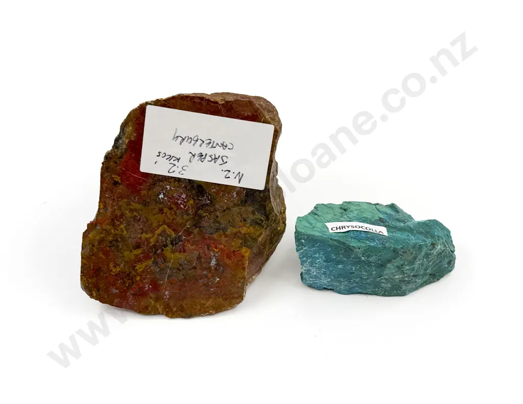 Approx 3.2 Kilo NZ Jasper Piece together with Piece of Chrysocolla Image 1++