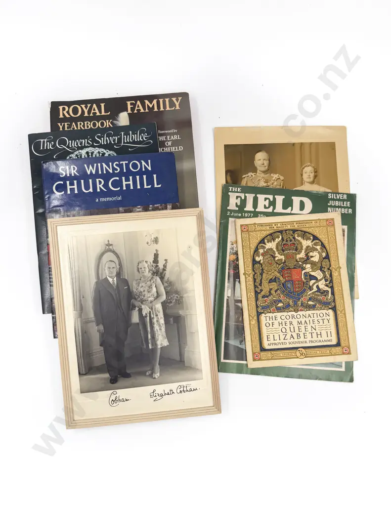 Five Assorted Royalty Reference Books together with Signed Framed Photograph & Other Image 1++