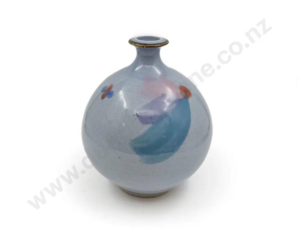 NZ Pottery Ovoid Bottle Vase Image 1++