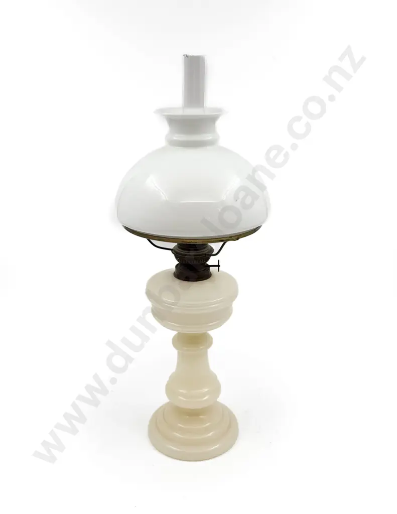 Victorian Milk Glass Kerosene Lamp Image 1++