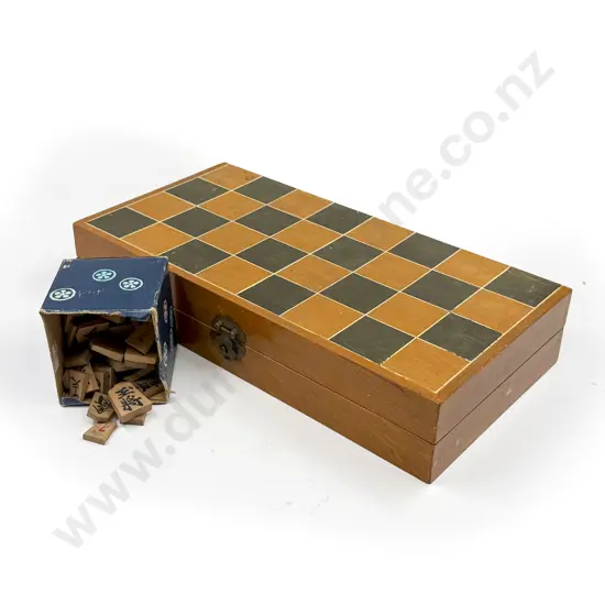 Boxed Vintage Chess Set & Wooden Gaming Tiles