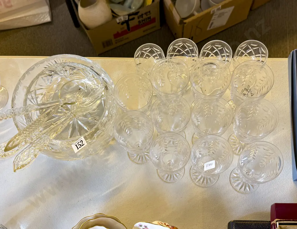 Gilt Overlaid Crystal Decanter & Two Others & Vase Image 1++