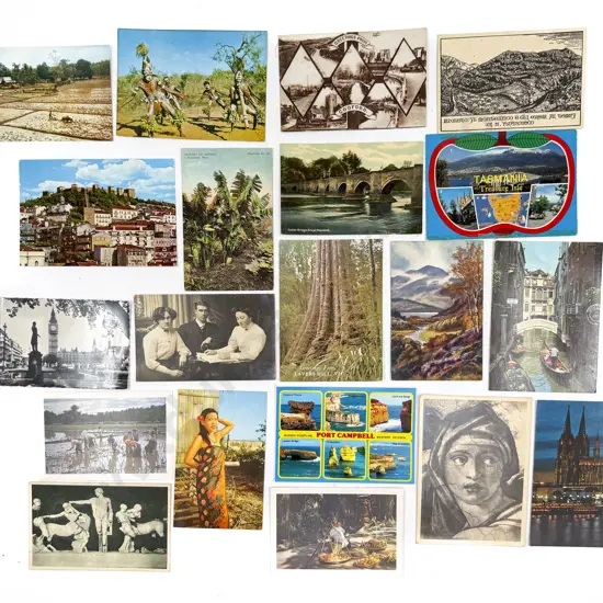 Box Quantity of Assorted Vintage Postcards