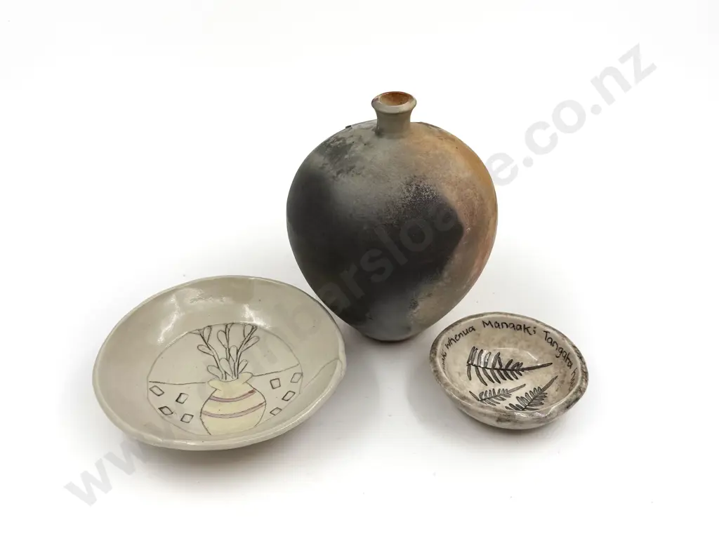 McNamara Pottery Bowl together with Ovoid Vase & Smaller Bowl Image 1++
