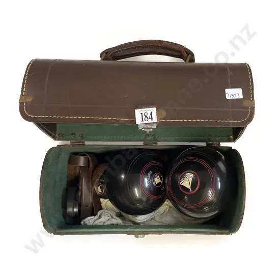Two Cased Lignum Vitae Bowls & Set of Four Others