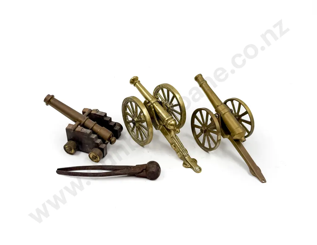 Three Cast Brass Model Canons & Other Image 1++