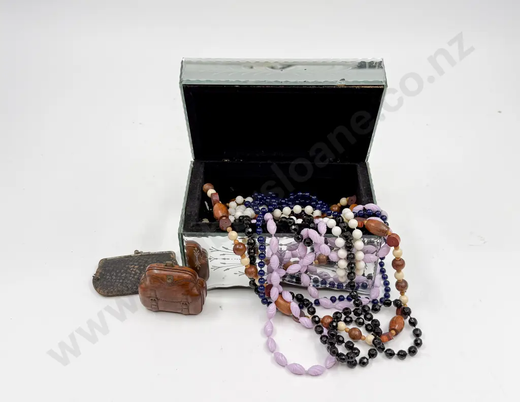 Small Mirrored Jewellery Box & Two Vintage Coin Purses Image 1++