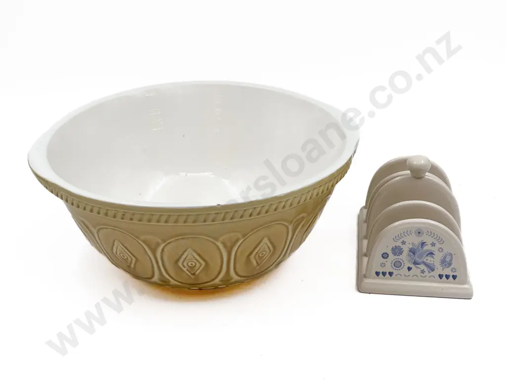 Replica Masons Mixing Bowl (A/F) & Ceramic Toast Rack Image 1++