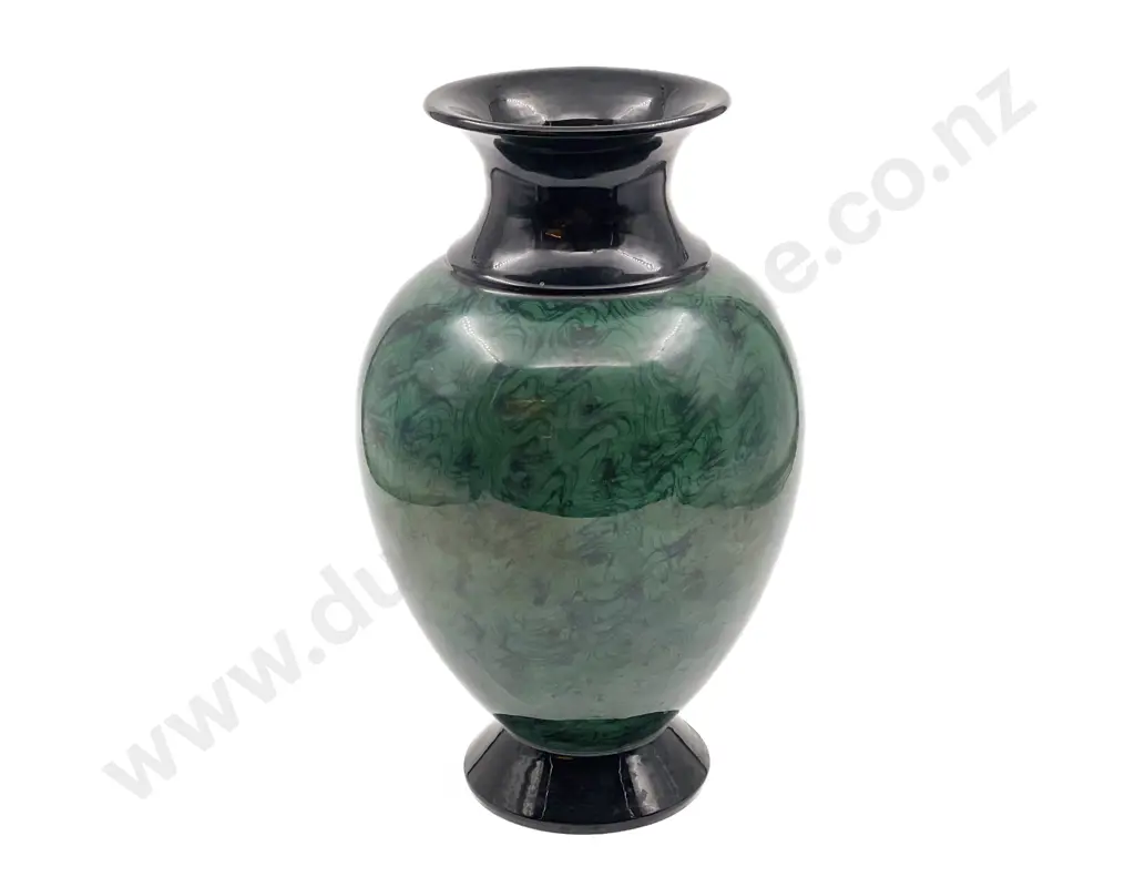 Large Malachite Green Glazed Decorative Vase Image 1++