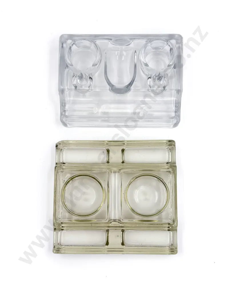 Two Cast Glass Inkstands Image 1++
