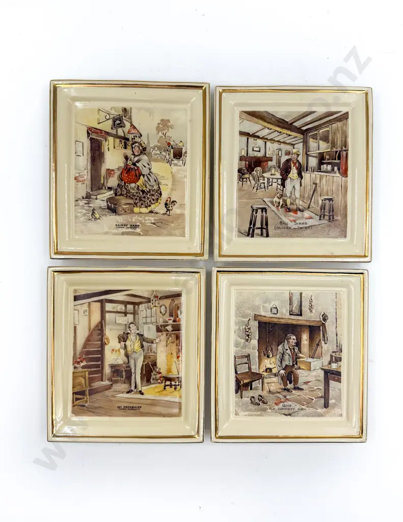 Four Newhall Dickens Wall Plaques Image 1++