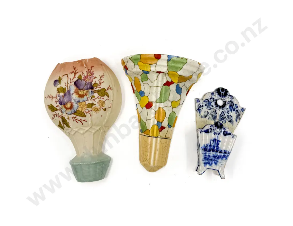 Three Vintage Wall Pockets Image 1++