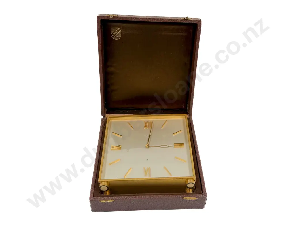 Cased Luxor Brass Mantle Clock Image 1++