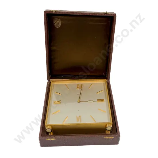 Cased Luxor Brass Mantle Clock