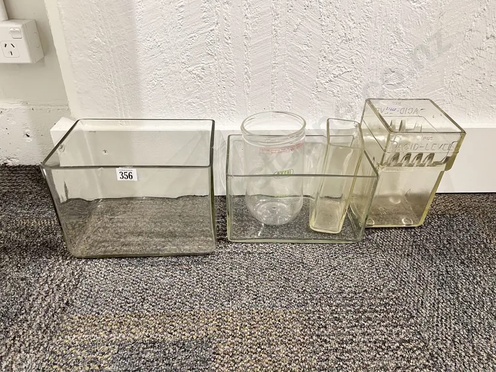 Vintage Glass Battery Acid Case & Four Others Image 1++