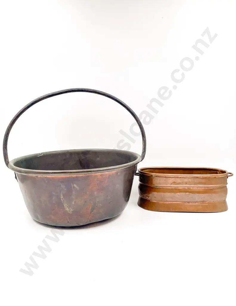 Vintage Jam Pan & Small Copper Planter Image 1++