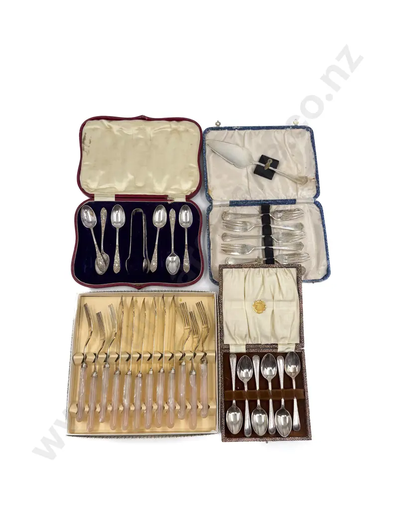 Various Vintage Cased S/P Cutlery Sets Image 1++