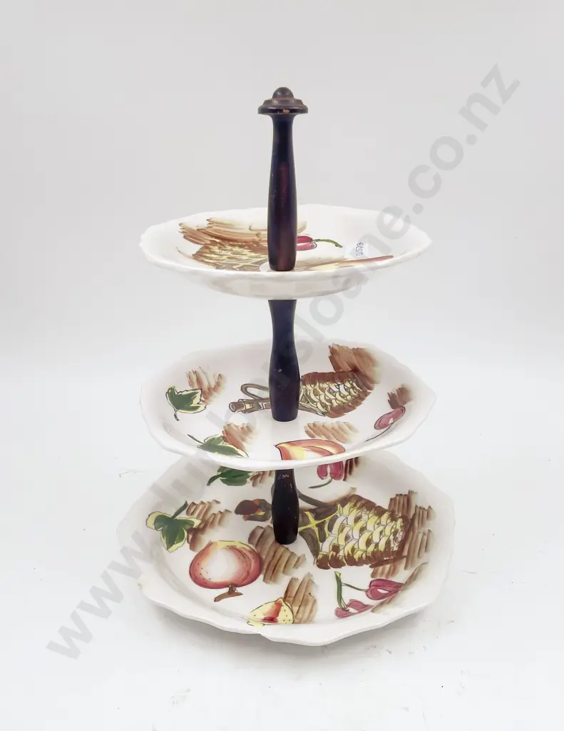 Italian Three Tier Cake Stand with Assorted Glassware & China Image 1++