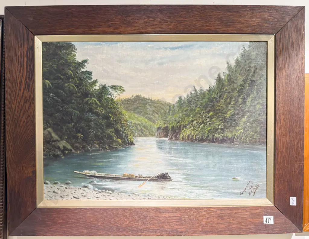 E. H. Jns - Wanganui River - Acrylic on Canvas Board Image 1++