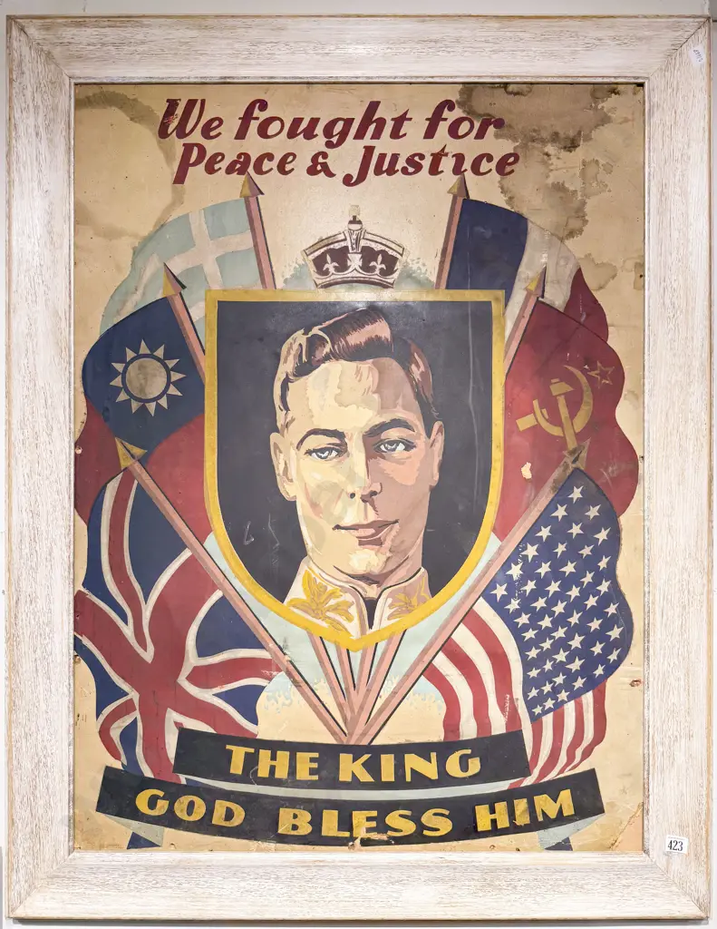 Vintage British WW2 Framed Propoganda Poster Image 1++