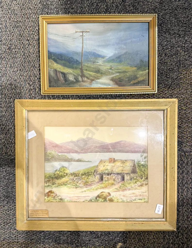 I. Cox - Country Scene - Oil on Board & Other Image 1++