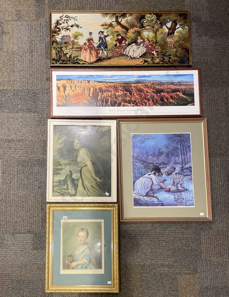 Five Assorted Framed Artworks Image 1++