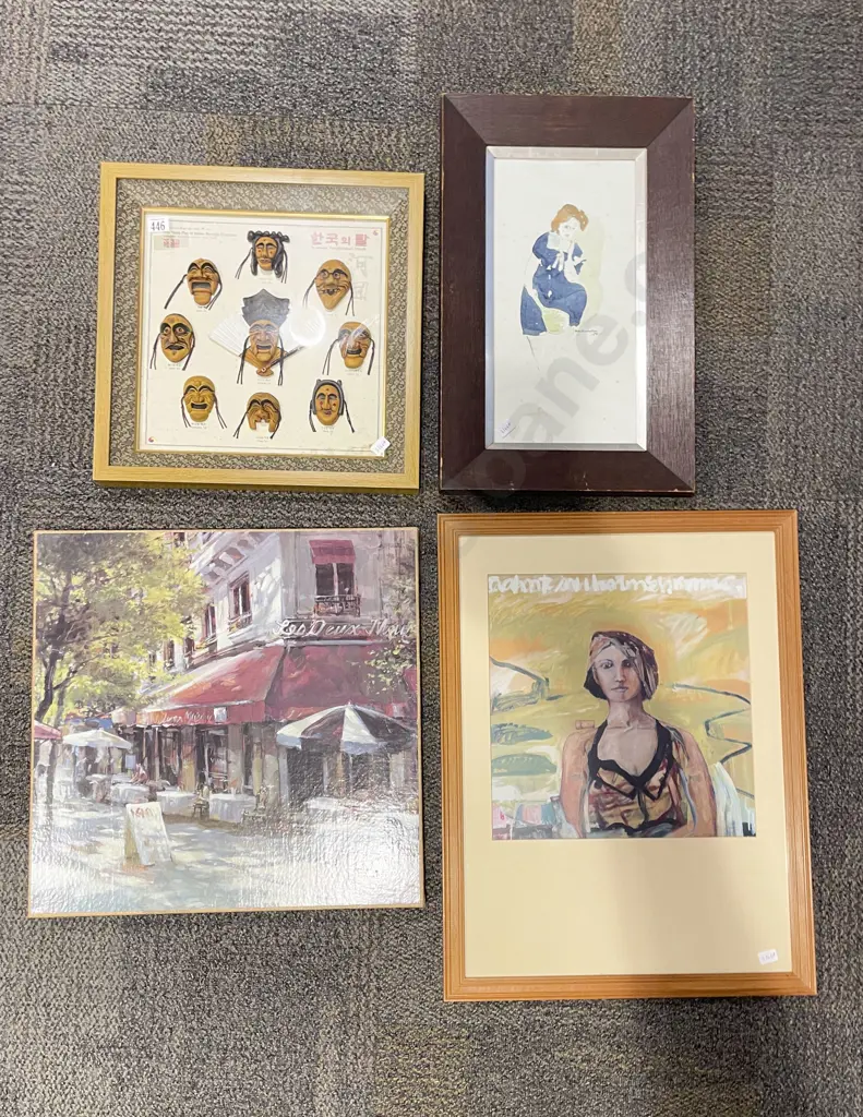 Four Assorted Framed Artworks Image 1++