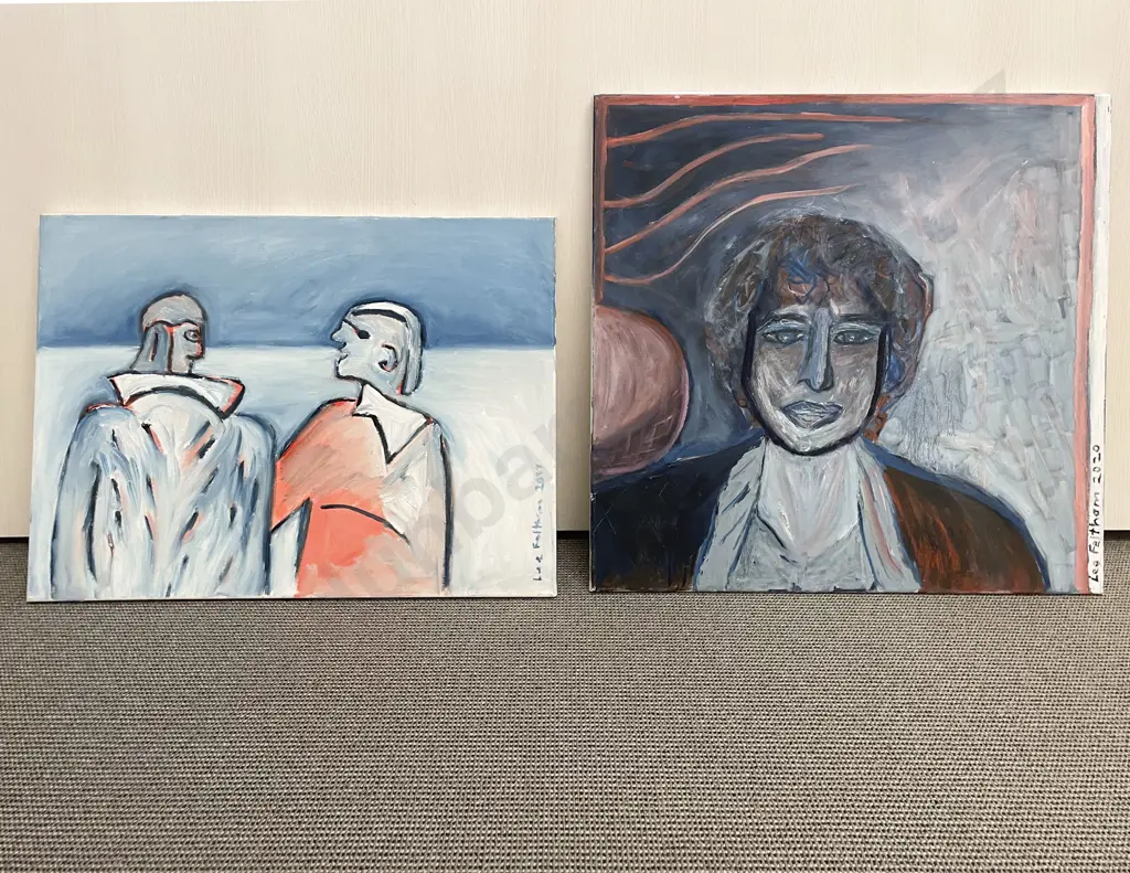 Lee Feltham - The Conversation - Acrylic on Canvas & Other Image 1++