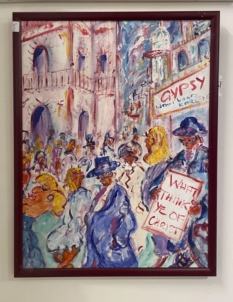 Unknown Artist - Street Scene - Acrylic on Canvas Image 1++