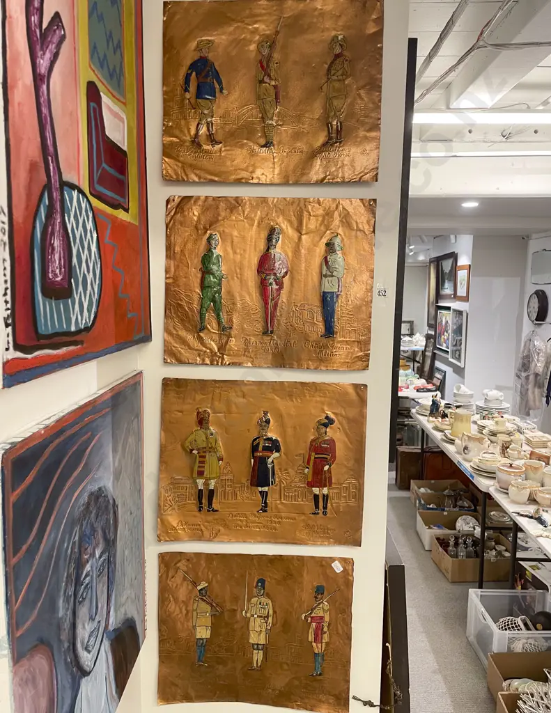 Four A.M. Military Uniform Studies - Acrylic on Copper Image 1++